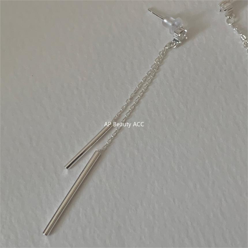 F관 - 925 실버 롱 체인 태슬 귀걸이 [C1189] 25.12-3