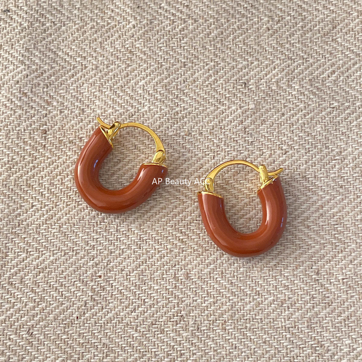 A관 - 925 은침 U자형 오일 코팅 디테일 귀걸이 [EH-2676] 24.05-1
