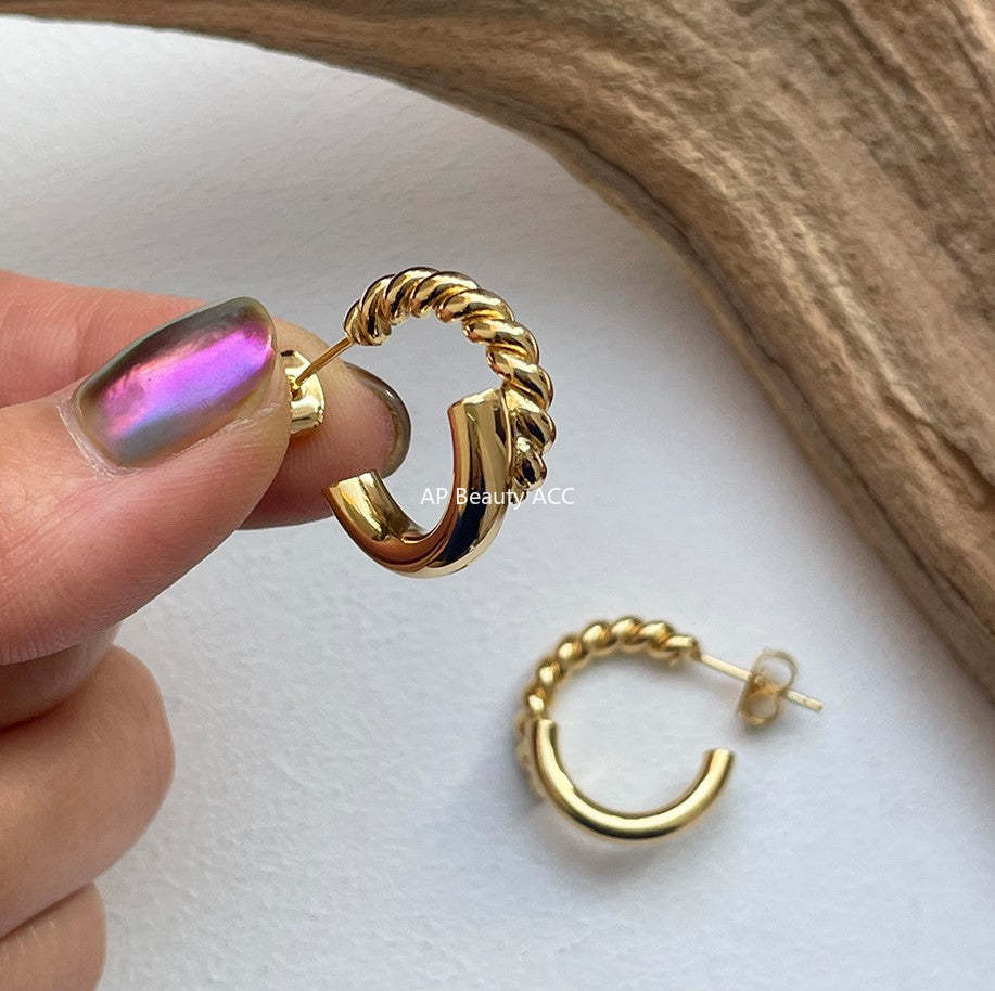 F관 - 925 실버 스트랩 모양 귀걸이 [C874] 25.12-1