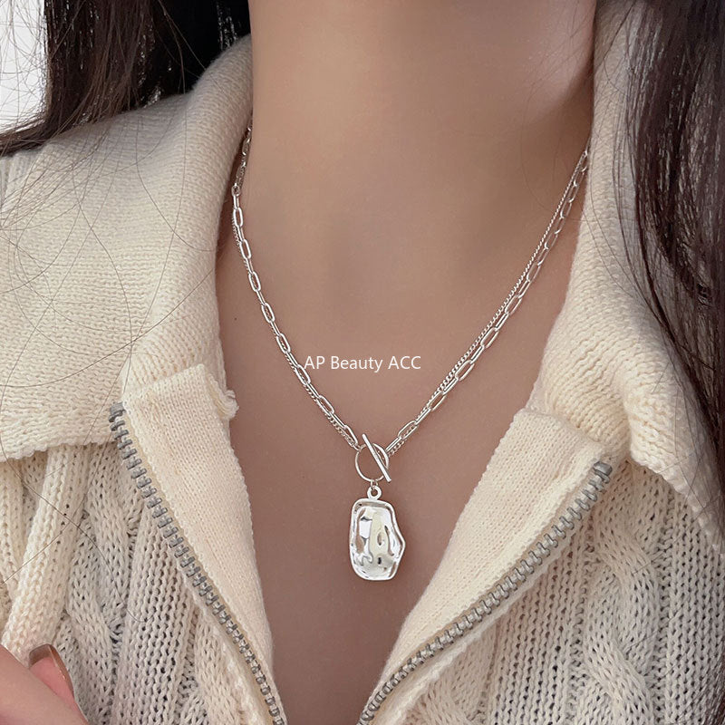 F관 - 925 실버 비정형 펜던트 OT고리 목걸이 [B832] 25.10-1