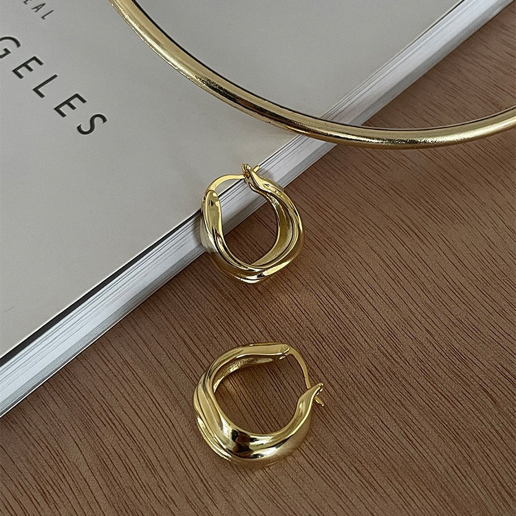 A관 - 주름 모양 925 은침 후프 귀걸이 [EH-2071.EBSJ] 25.12-3