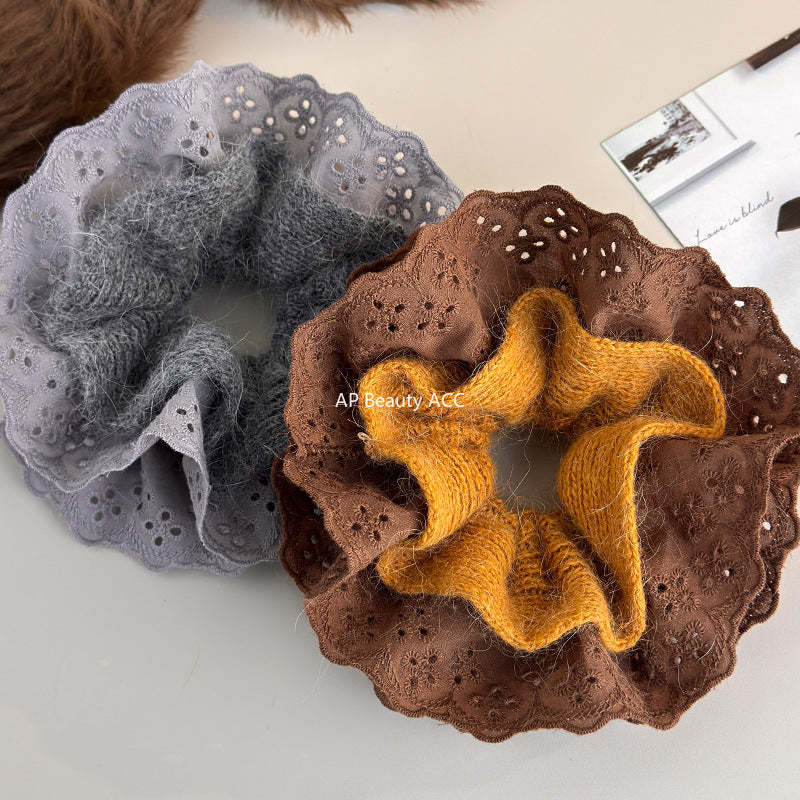 E관 - 패브릭 니트 레이스 곱창 헤어밴드 [27752] 25.12-1