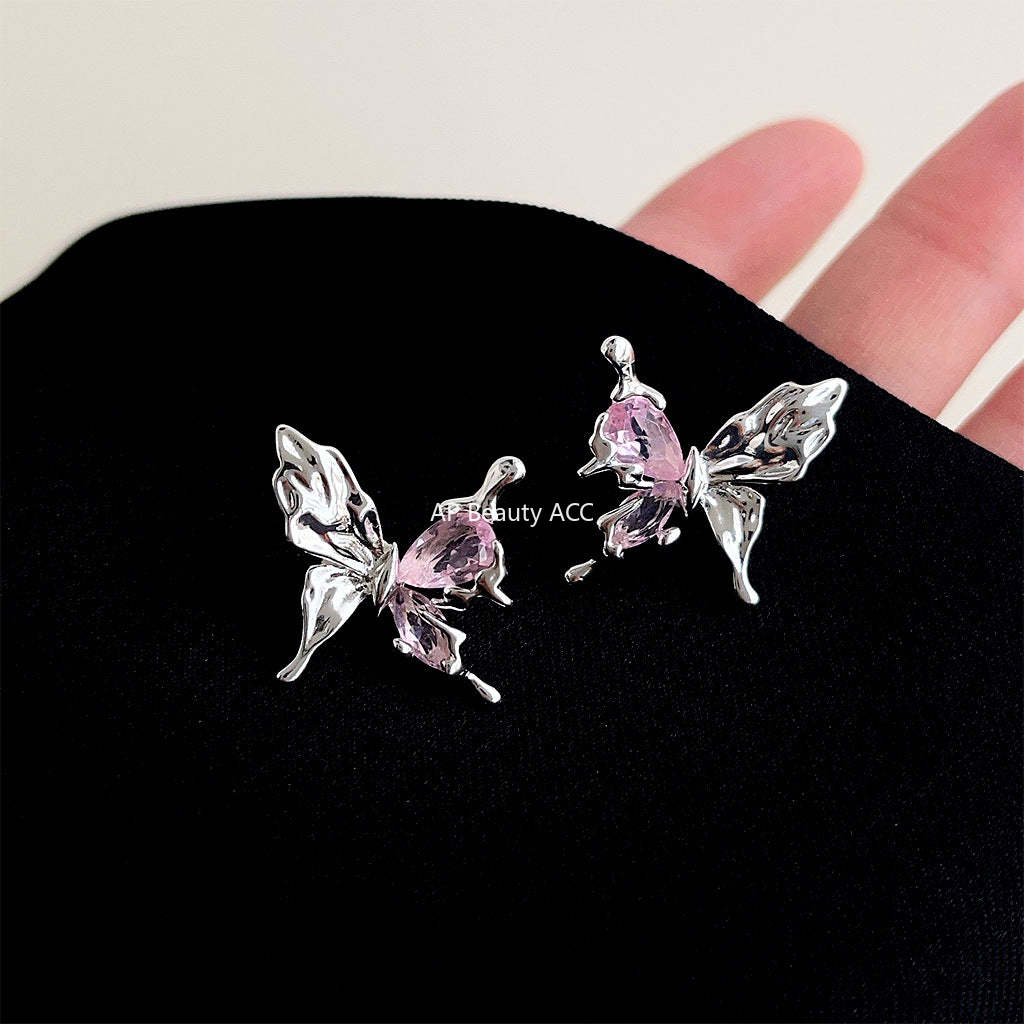 C관 - 인스타그램 스타일 액체 큐빅 나비 귀걸이 [3984] 24.05-1