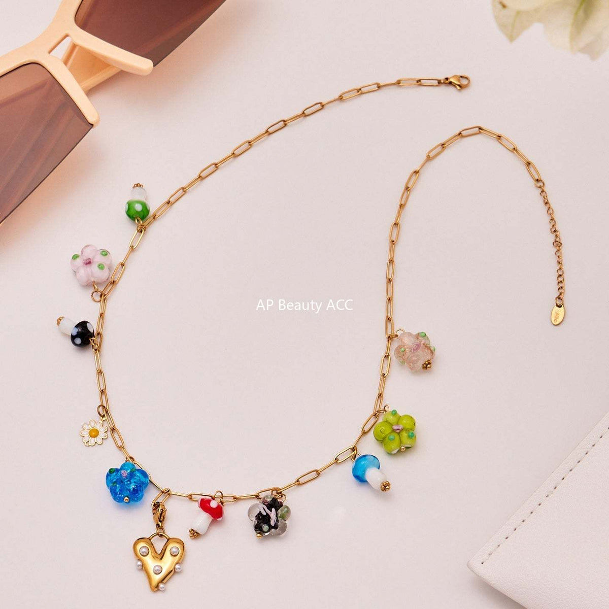 D관 - 스테인리스 스틸 나비 큐빅 레진 에나멜 펜던트 목걸이 [P2183] 25.10-4