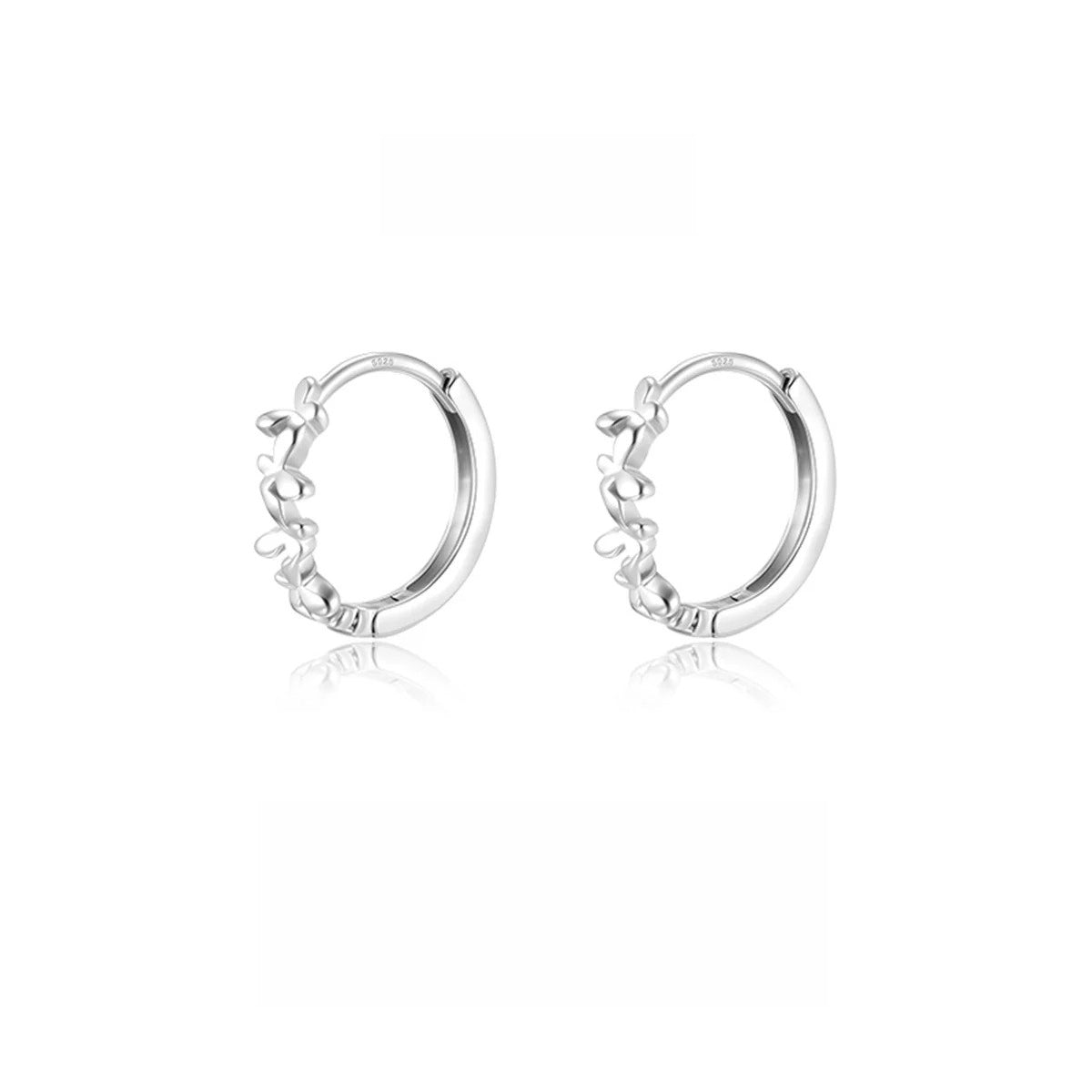 A관 - 925 은침 꼬임 나비 플라워 T자 링 귀걸이 [EH-4060] 25.09-4