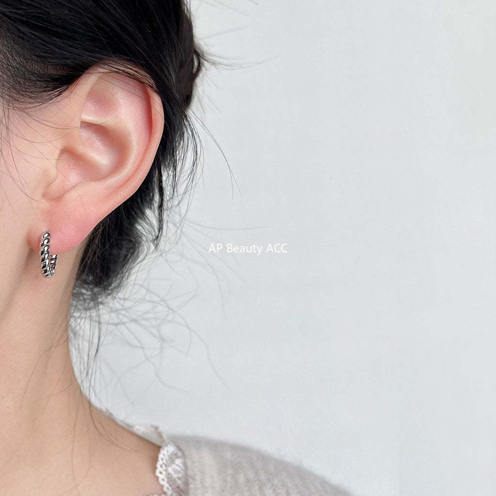 C관 - 미세 큐빅 장식 귀걸이 데일리 귀걸이 [3608-3609] 24.01-4
