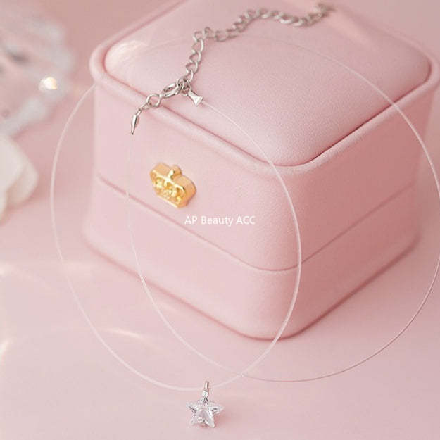 B관 - 999 실버 별 큐빅 투명줄 목걸이 [YC3589N_1] 25.09-4