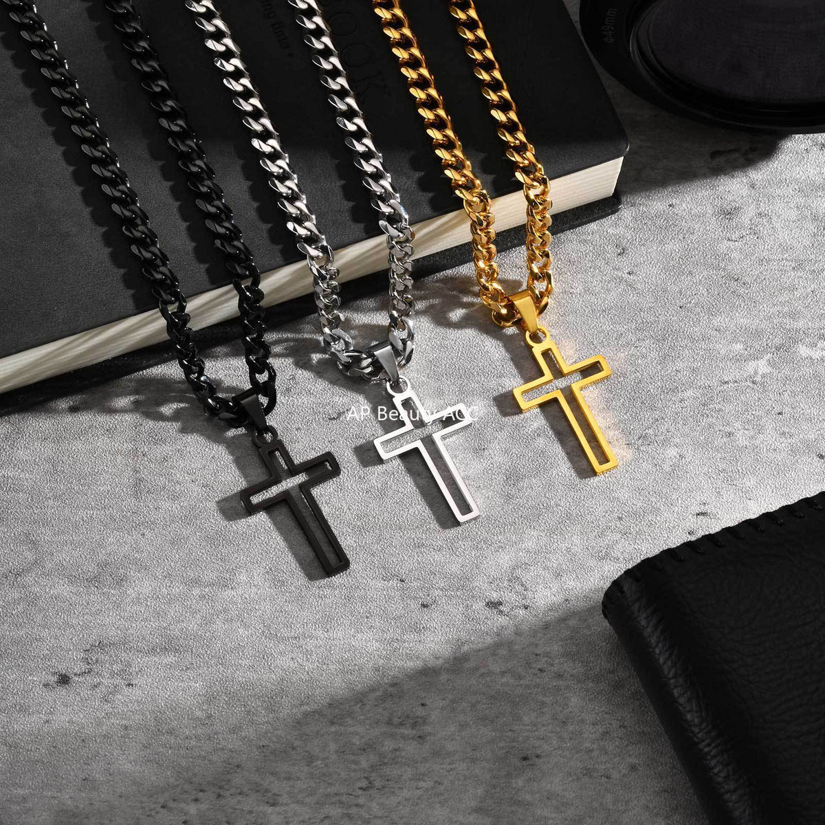 G관 - 스테인리스 스틸 십자가 펜던트 체인 목걸이 [PN-1531] 25.11-1