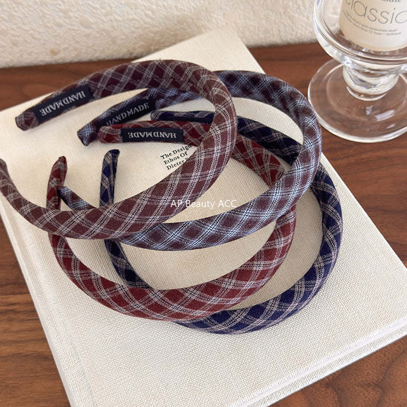 E관 - 체크 패브릭 슬림 머리띠 [27501] 25.09-4