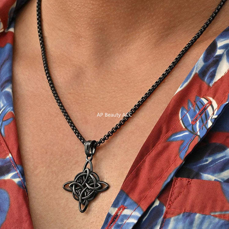 G관 - 스테인리스 스틸 원형 매듭 디자인 펜던트 목걸이 [PN-1945] 25.10-5