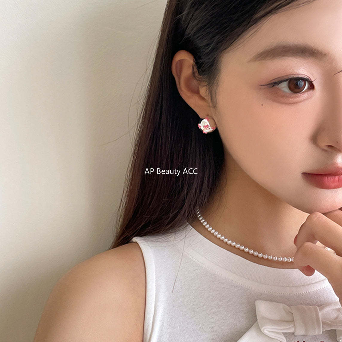 A관 - 925 은침 핑크 리본 하트 귀걸이 [EH-3002] 24.07-1