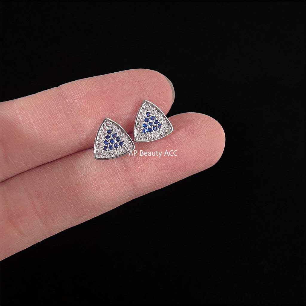 C관 - 개성 있는 천사 눈 기하학 큐빅 은침 귀걸이 [3891] 24.04-4