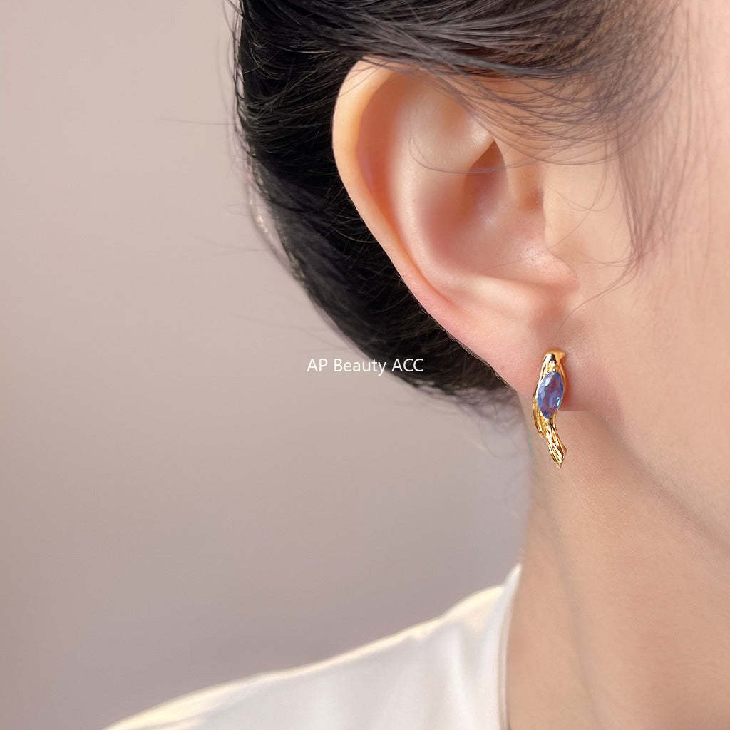 C관 - 동물 새 디자인 큐빅 925 은침 귀걸이 [7154] 25.11-4