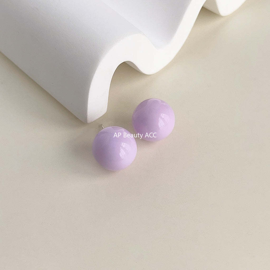 C관 - 도파민 컬러 수지 사탕 공 간결하고 스윗한 귀여운 은침 귀걸이 [3842-3844] 24.04-2