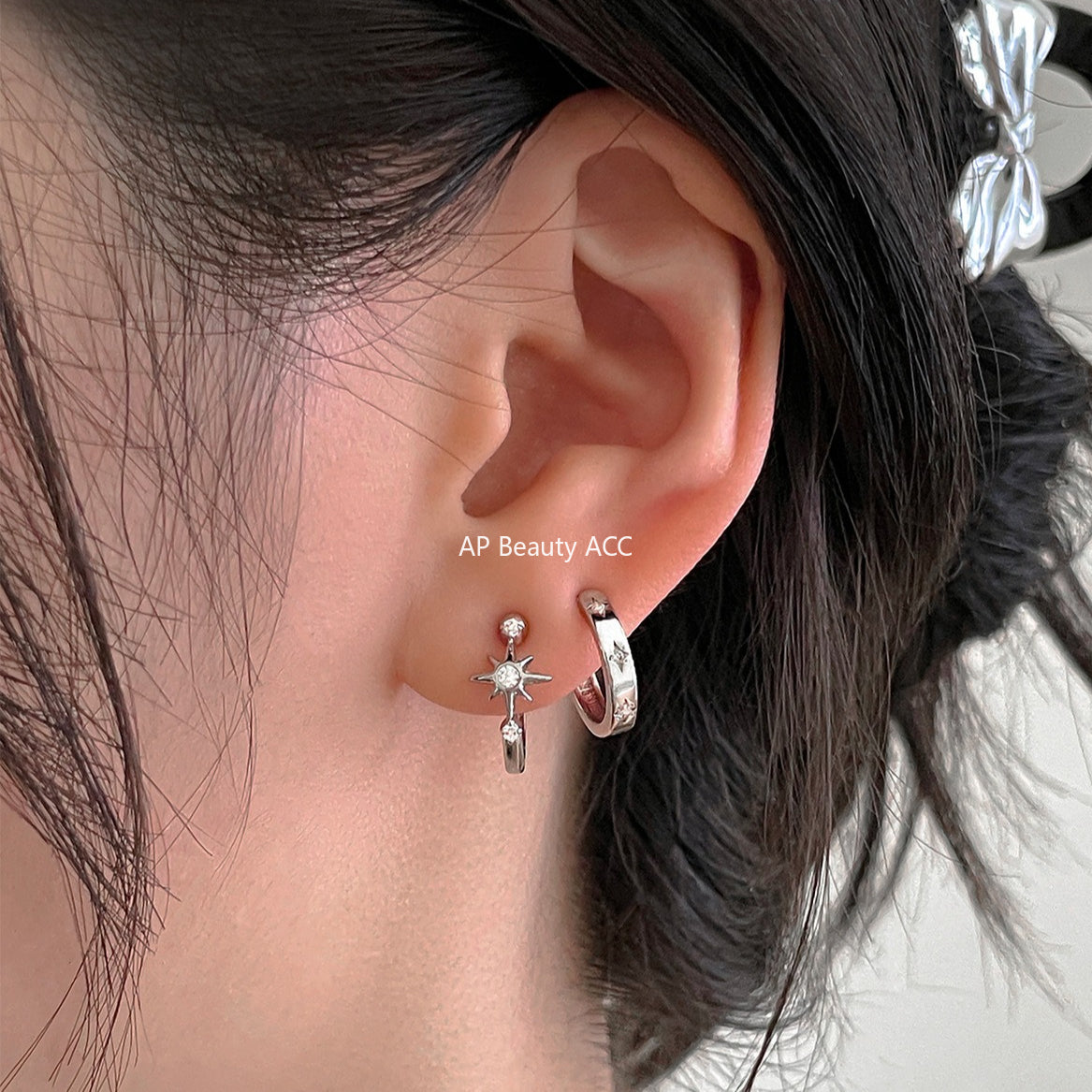 A관 - 비대칭 육각별 비대칭 귀찌 귀걸이 [EJ-16] 25.10-1