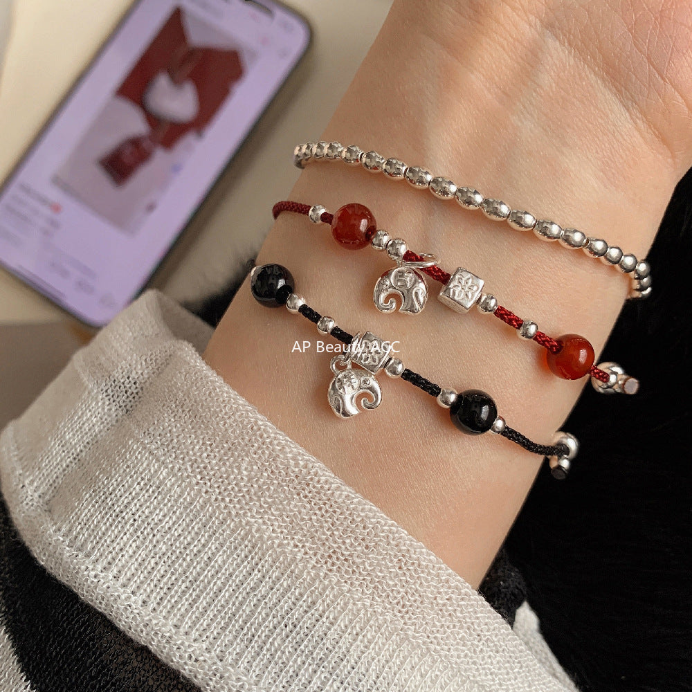 A관 - 925 실버 강아지 코끼리 펜던트 스트랩 팔찌 [1603-1605-1606] 25.11-2