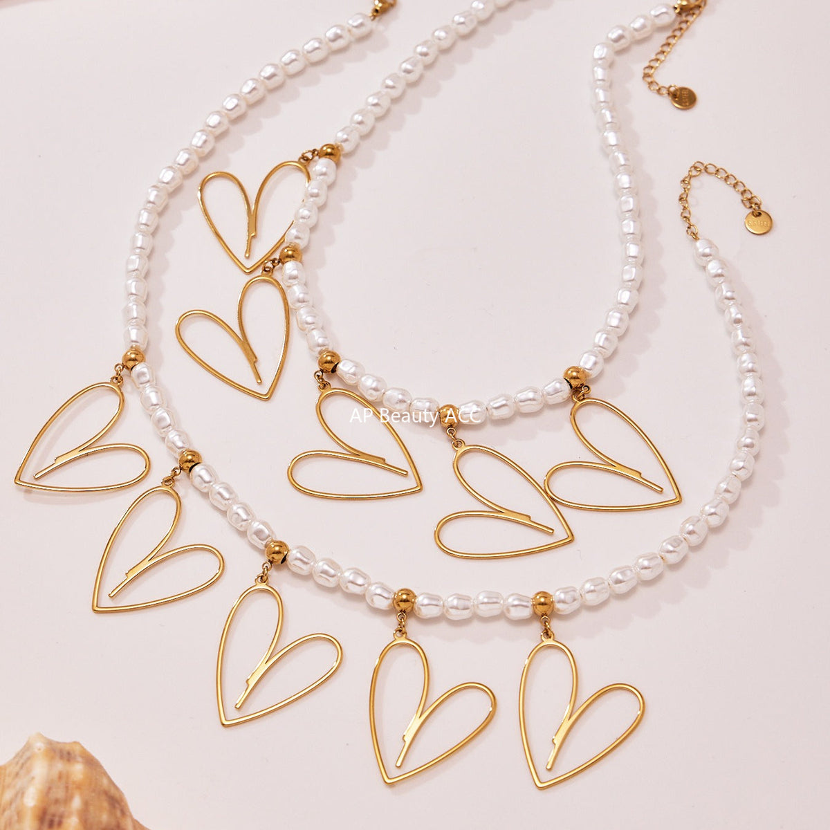 D관 - 스테인리스 스틸 핸드메이드 하트 펜던트 목걸이 [P1676] 25.10-3