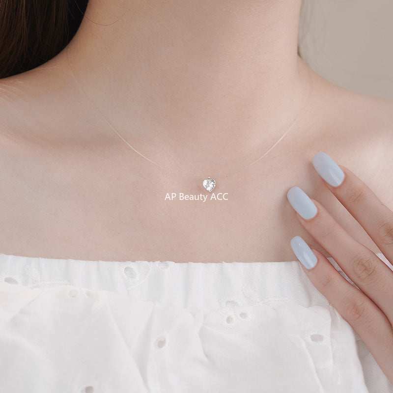 B관 - 999 실버 하트 펜던트 우레탄줄 목걸이 [YC2764N_1] 25.10-1