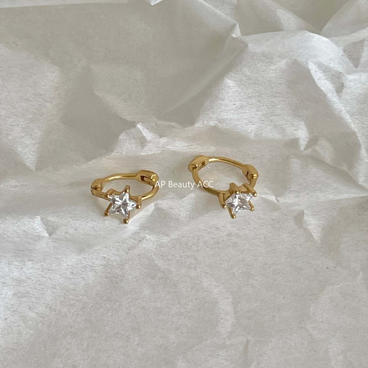 F관 - 925 실버 별 큐빅 링 귀걸이 [C1423] 25.11-4