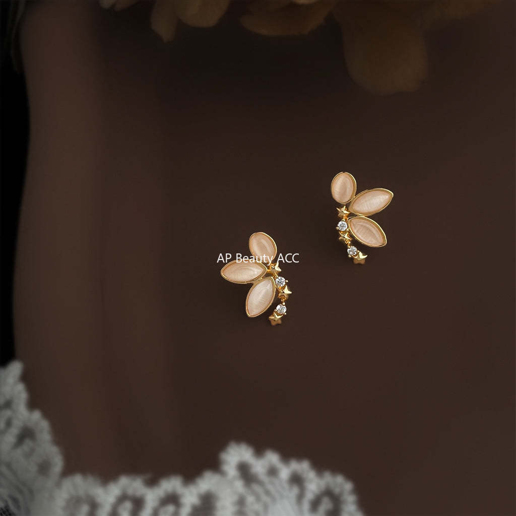 C관 - 925 은침 묘안석 큐빅 나비 디자인 귀걸이 [6959] 25.10-4