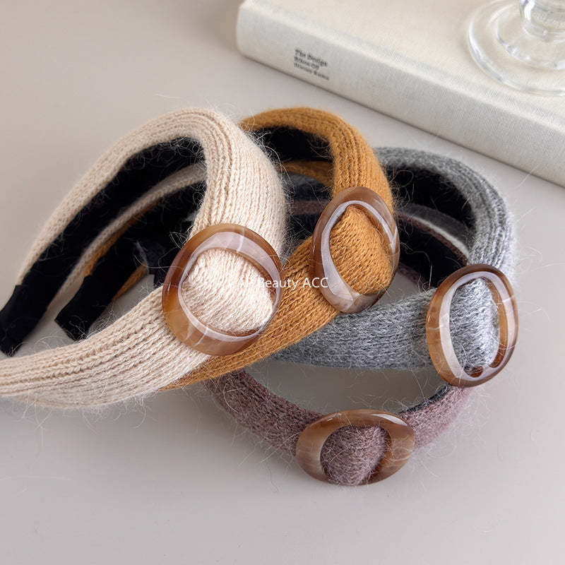 E관 - 니트 벨트 디자인 와이드 볼륨 머리띠 [27601] 25.10-4