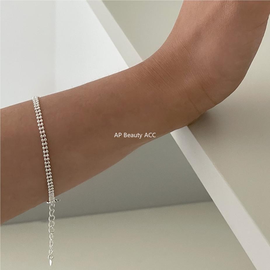 F관 - 925 실버 원형 비즈 디자인 팔찌 [A332] 25.09-4