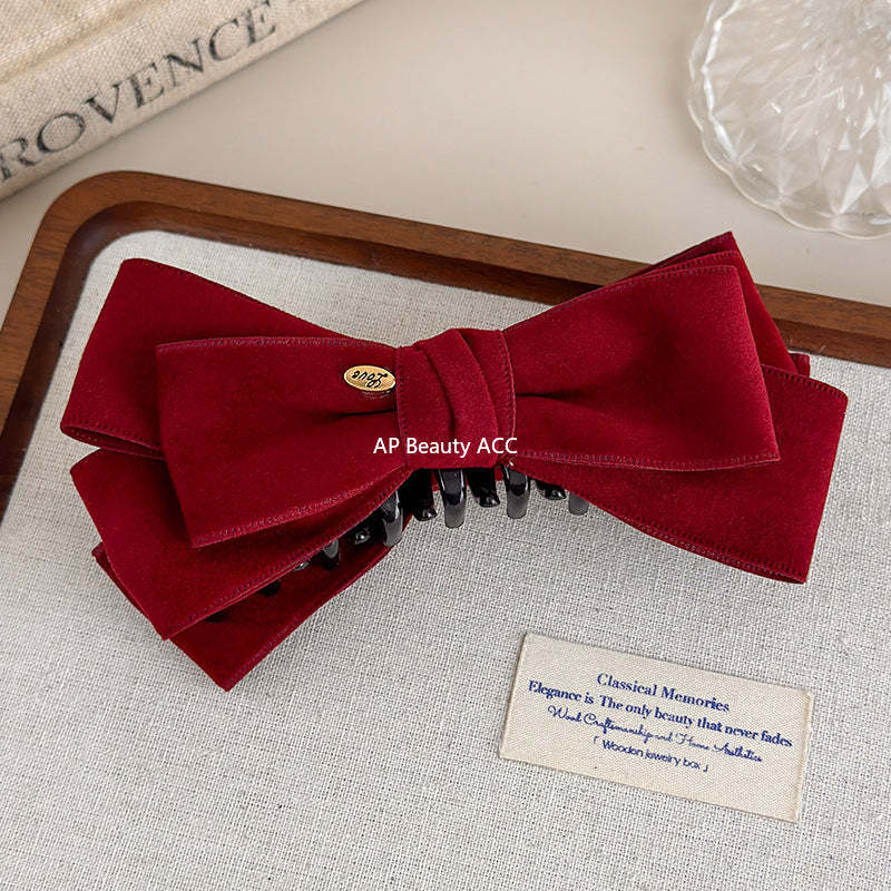 E관 - 스웨이드 리본 골드 포인트 집게핀 [27621] 25.11-1