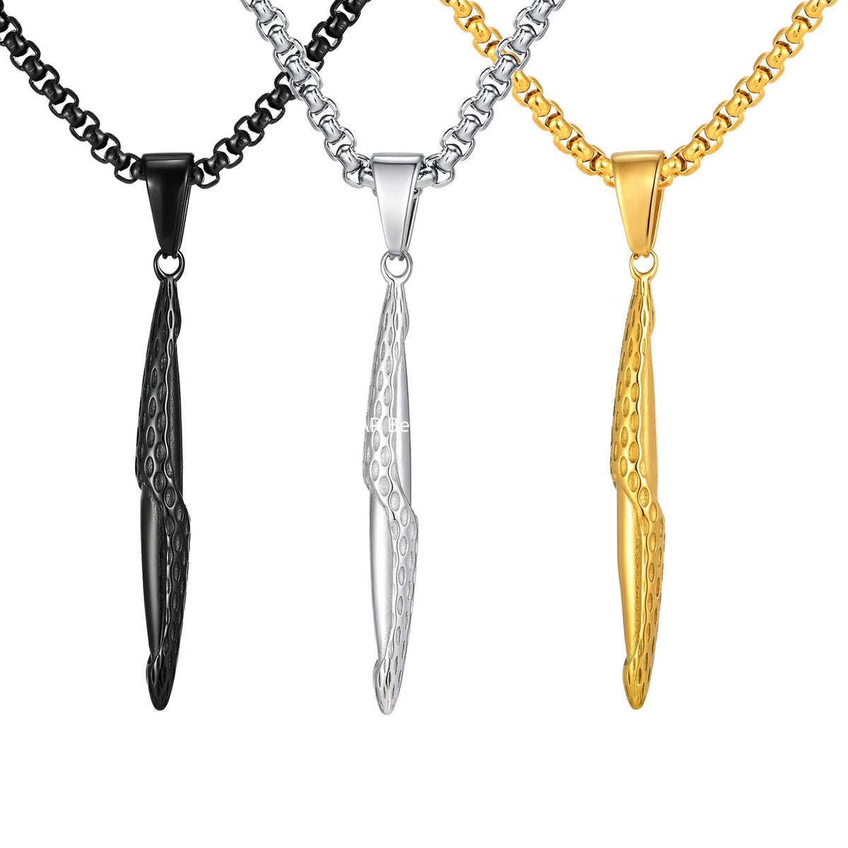 G관 - 스테인리스 총알 펀칭 나선형 펜던트 목걸이 [PN-2217] 25.11-1