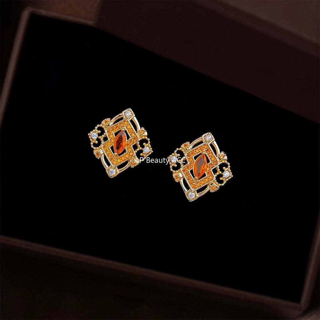 C관 - 925 은침 큐빅 빈티지 기하학 디자인 귀걸이 [6957] 25.10-4