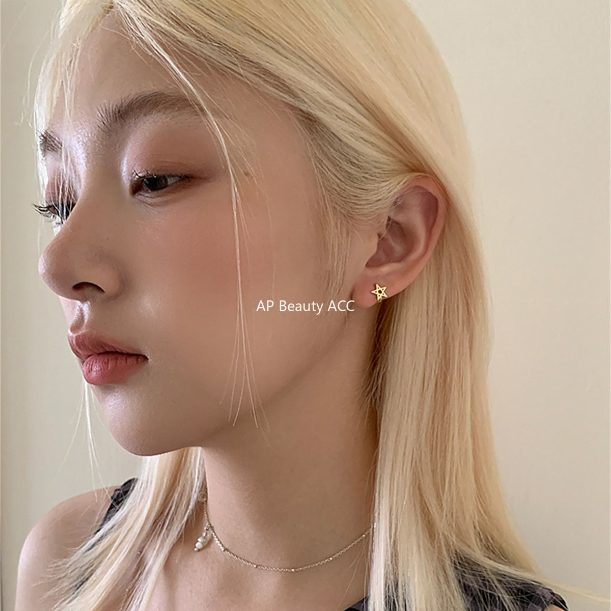 A관 - 925 은침 라인 별 후프 귀걸이 [EH-4182] 25.10-3