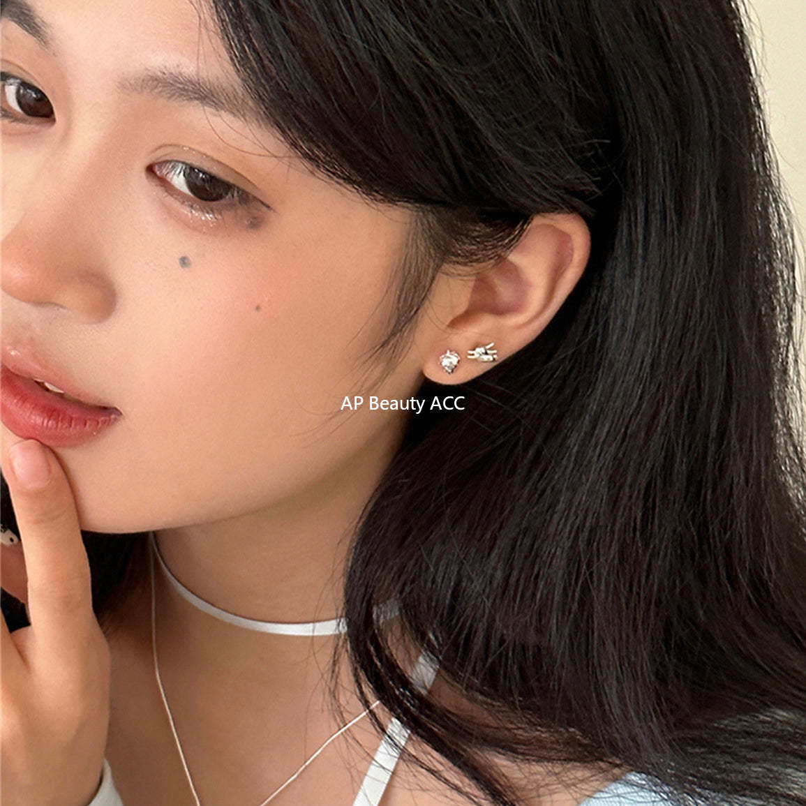 A관 - 토끼 사과 비대칭 딸기 은침 귀걸이 [EH-3091] 24.08-2