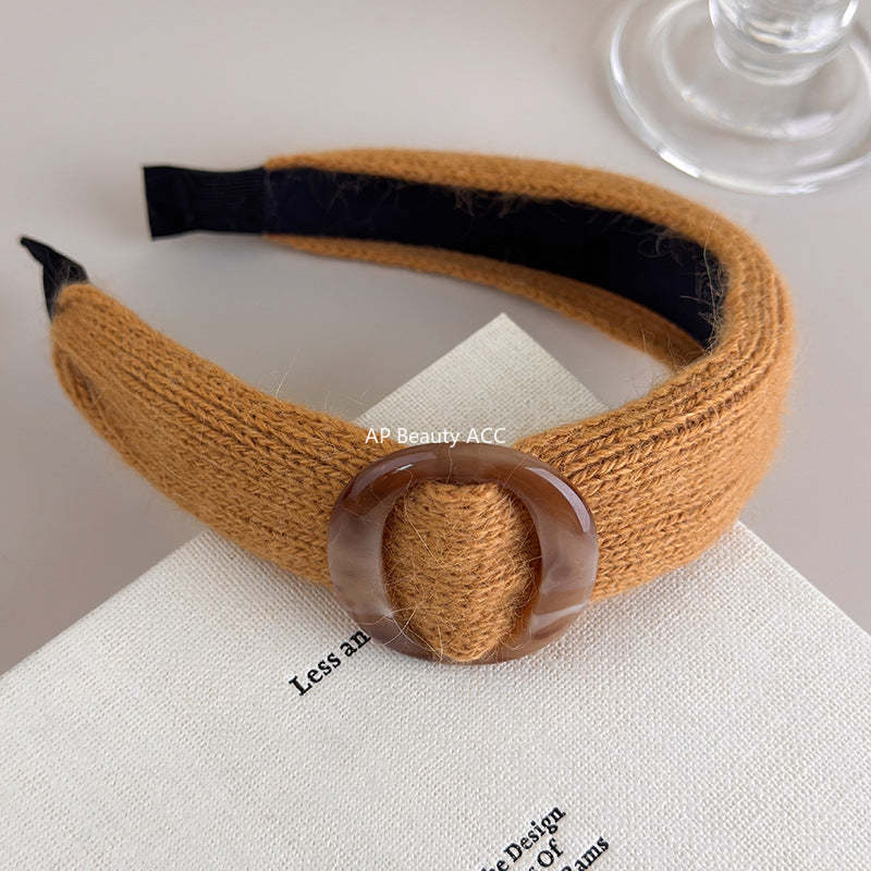 E관 - 니트 벨트 디자인 와이드 볼륨 머리띠 [27601] 25.10-4