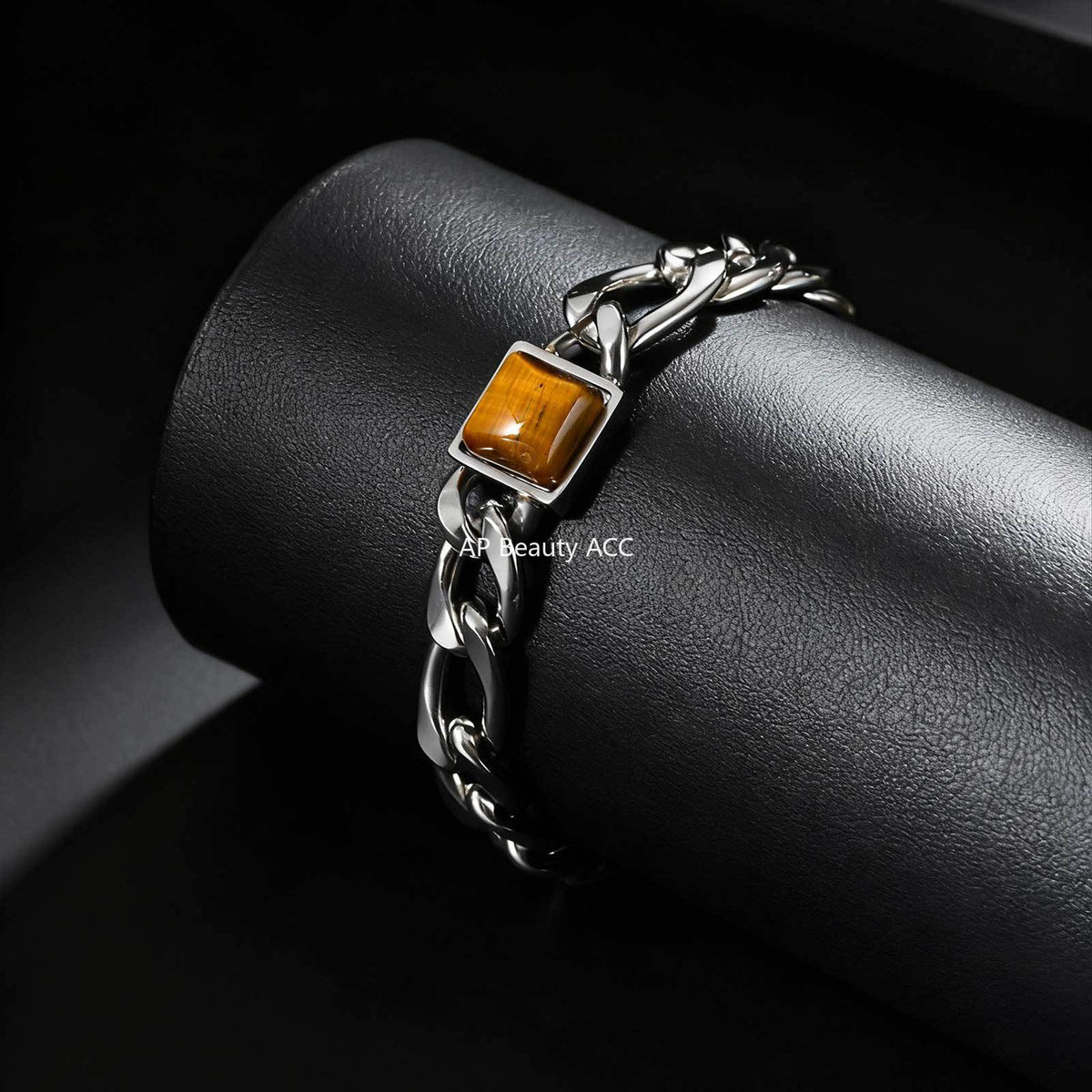 G관 - 스테인리스 스틸 체인 사각 호안석 팔찌 [BR-2741] 25.12-3