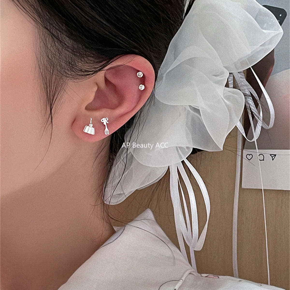 A관 - 925 은침 컵케이크 포크 나이프 귀걸이 [EH-3728] 25.06-4