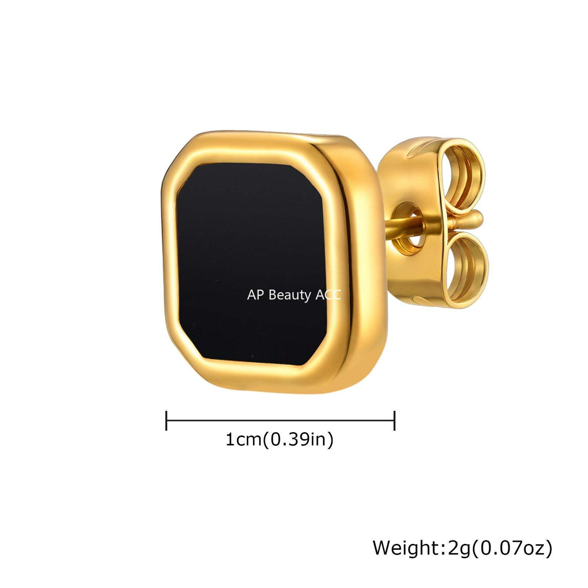 G관 - 스테인리스 스틸 심플 사각 모양 귀걸이 [ES-728] 25.12-2