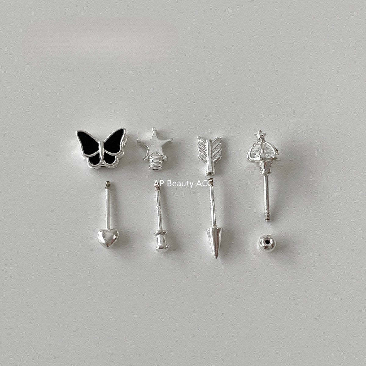 A관 - 925 은침 나비 별 피어싱 귀걸이 [EH-3792] 25.08-4