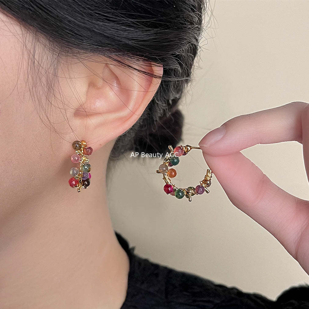 C관 - 핸드메이드 플라워 여름 신상품 14K 도금 귀걸이 [4317] 24.06-3