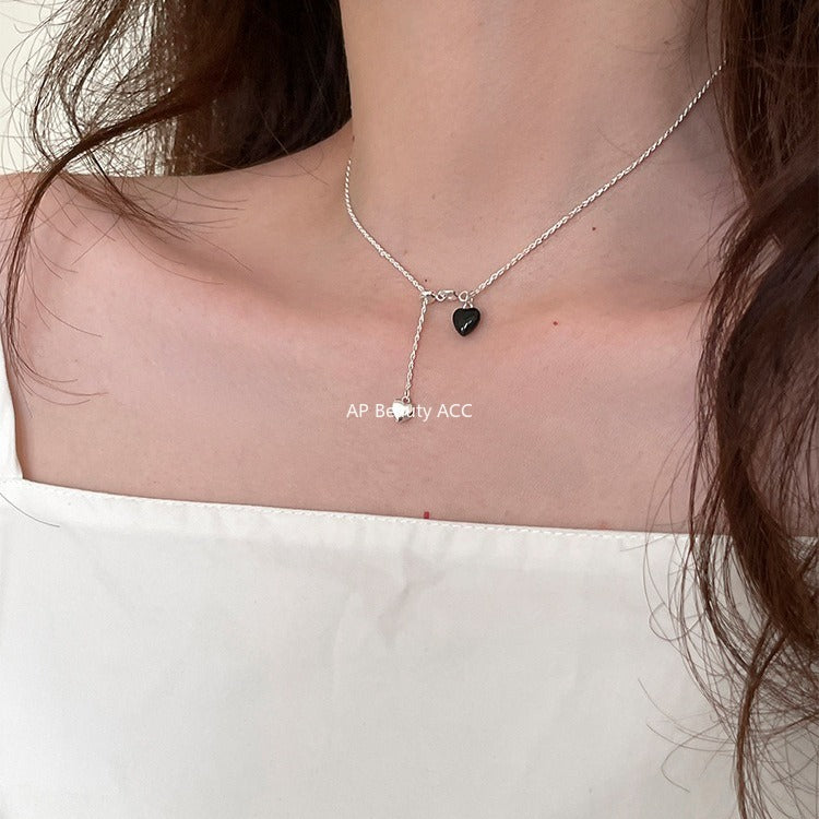 A관 - 925 실버 슬라이드 하트 펜던트 목걸이 [XL-1222] 25.11-1