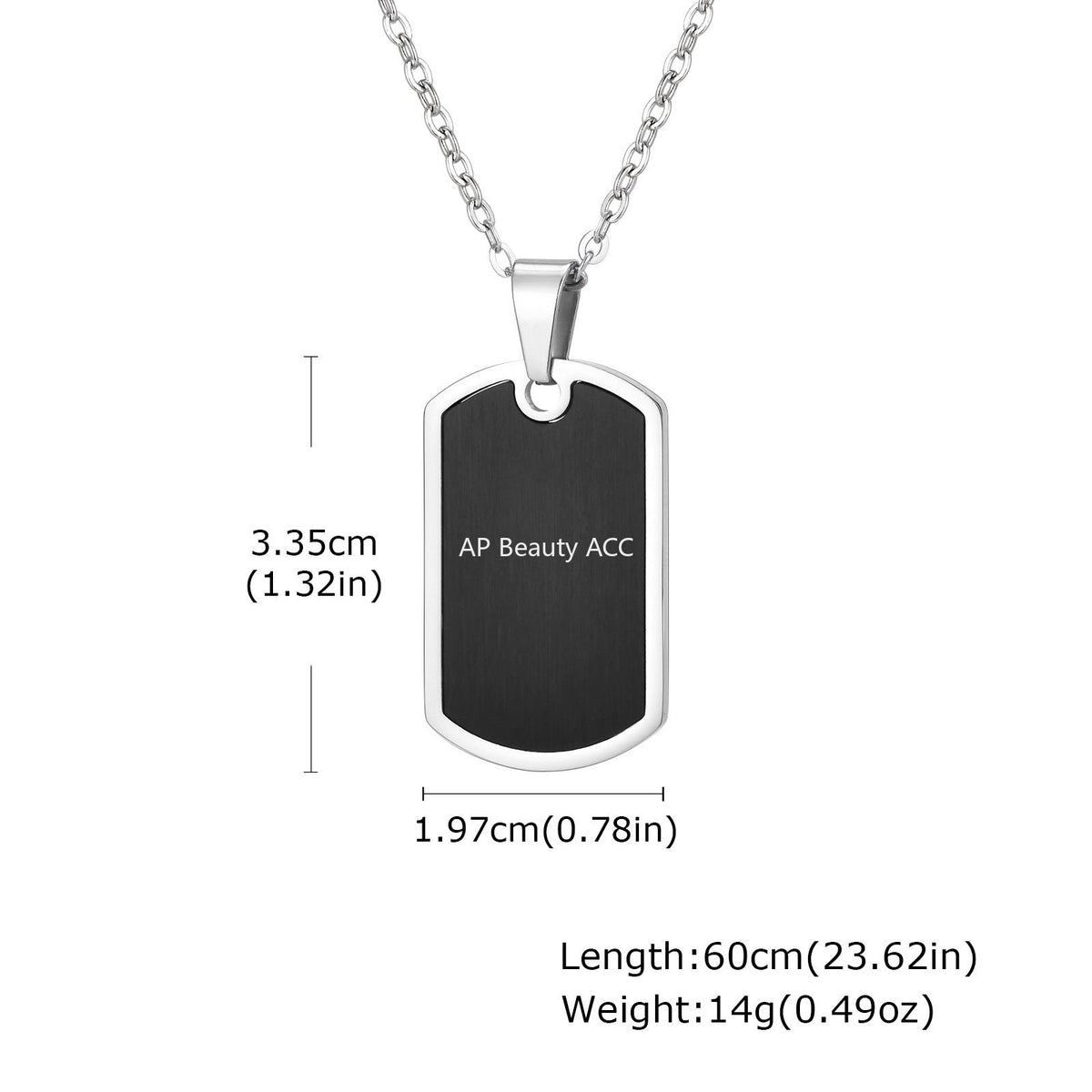 G관 - 스테인리스 태그 플레이트 펜던트 목걸이 [PN-2236] 25.11-2