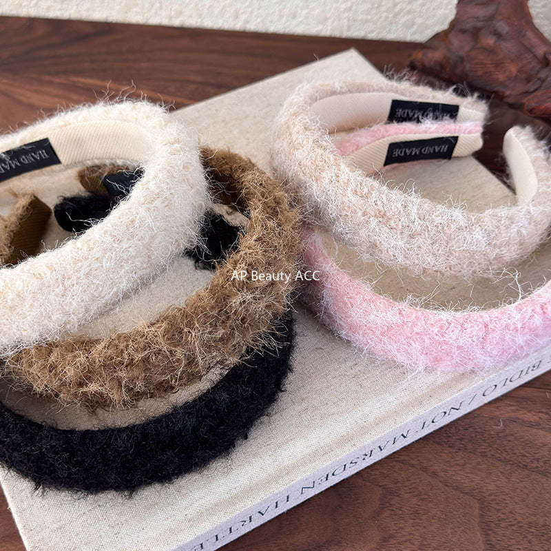 E관 - 가을 겨울 컬러 퍼 양털 머리띠 [26149] 25.12-1