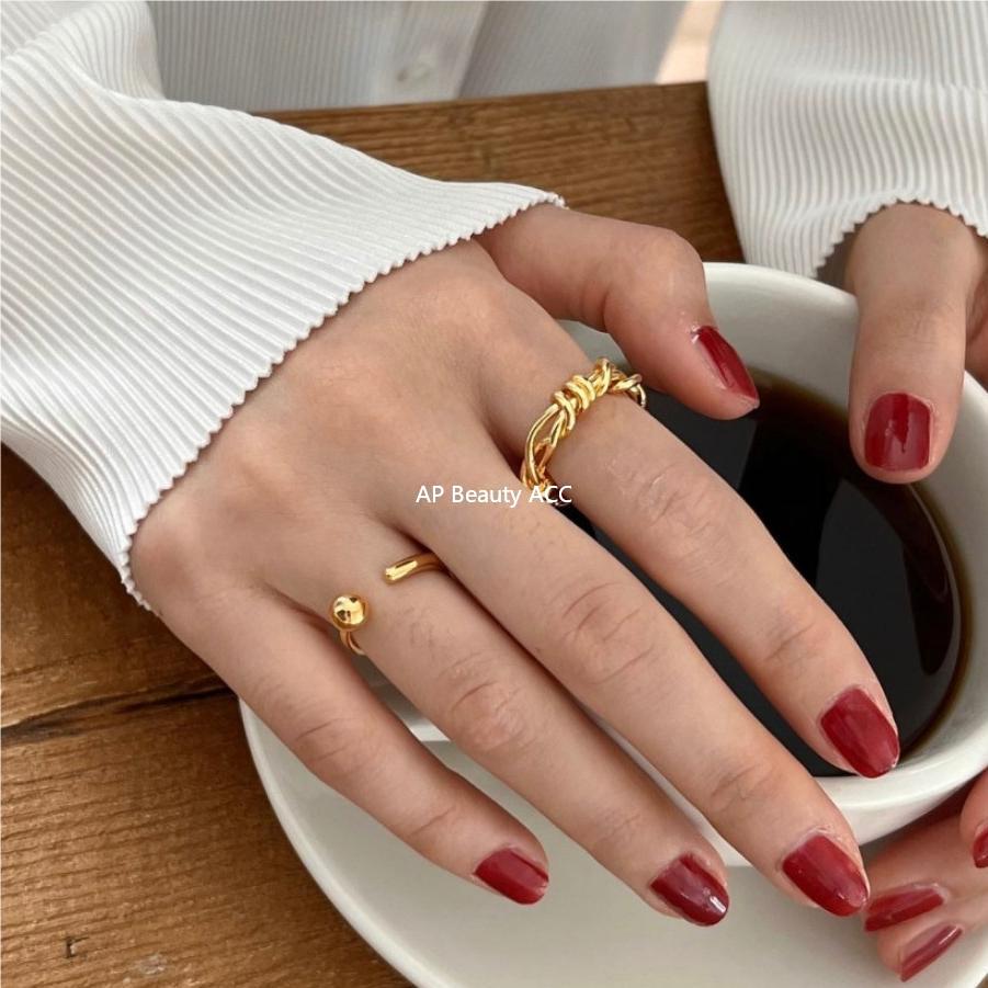 F관 - 925 실버 라인 매듭 모양 오픈형 반지 [J1823] 25.10-4