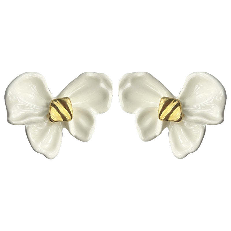 C관 - 에나멜 리본 여름 14K 도금 우아한 귀걸이 [4439] 24.07-1