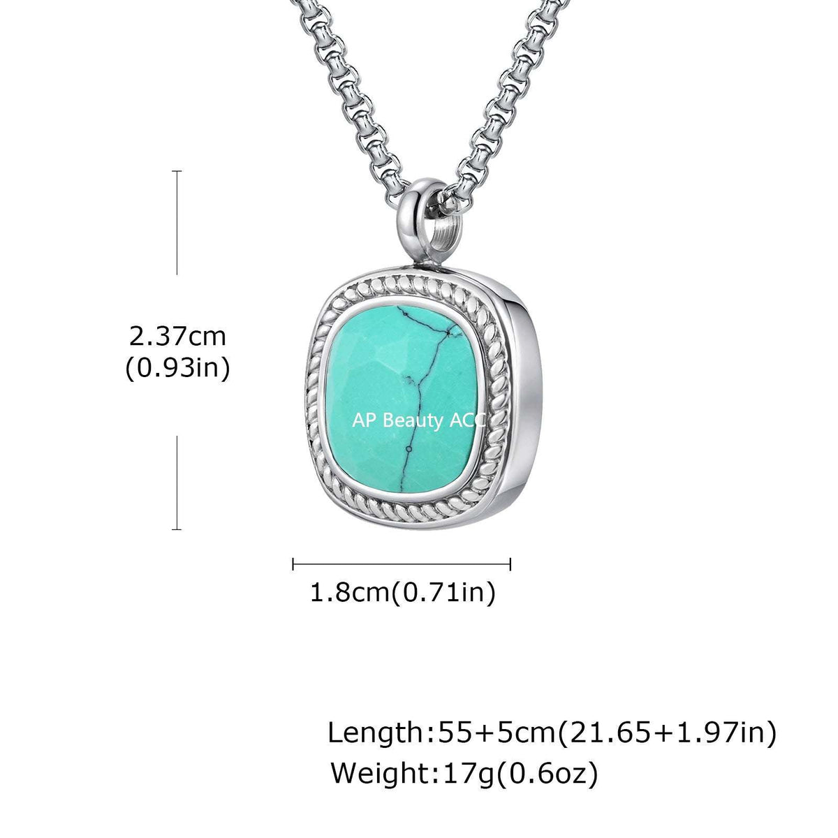 G관 - 스테인리스 스틸 사각 컷면 펜던트 목걸이 [NC-353] 25.11-1