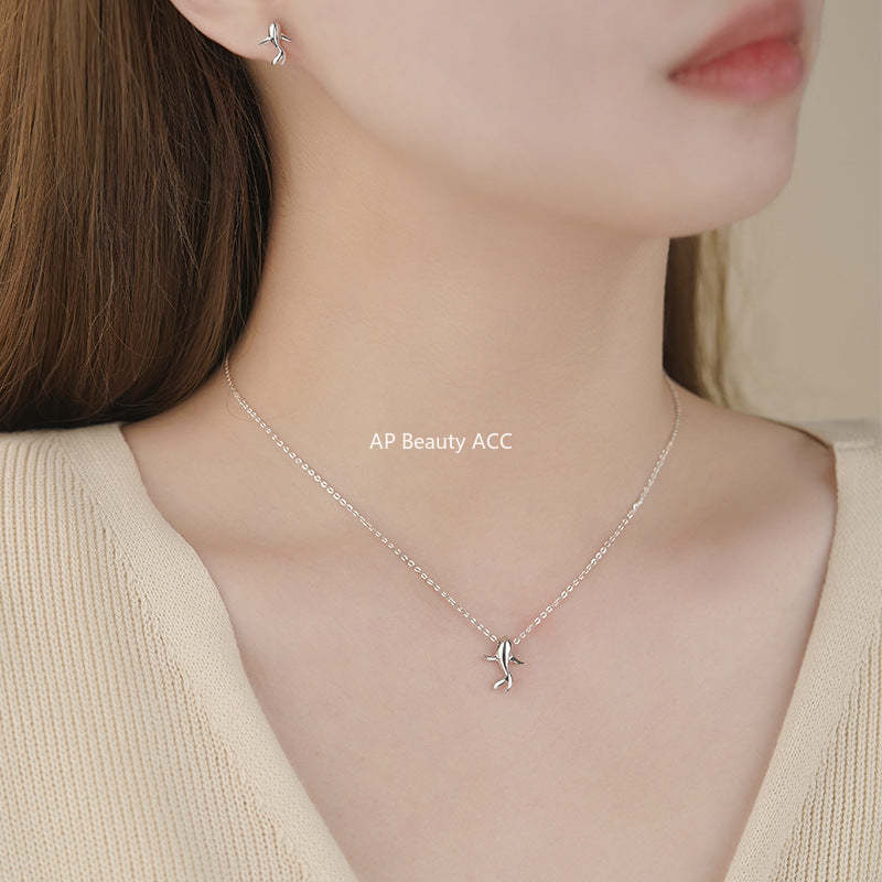 B관 - 물고기 펜던트 999 실버 귀걸이 목걸이 [YC3566N_1 YC6903E_1] 25.05-1