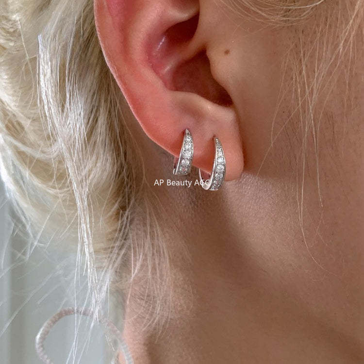 A관 - 큐빅 925 은침 링 후프 귀걸이 [EH-4324] 25.12-2