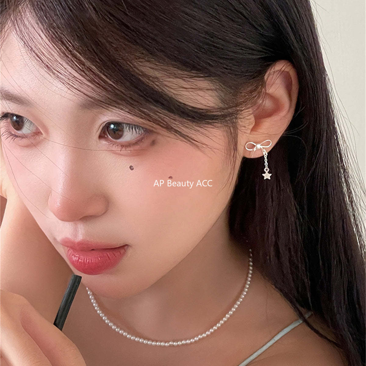 A관 - 925 은침 리본 별 태슬 귀걸이 [EH-3249] 24.10-2