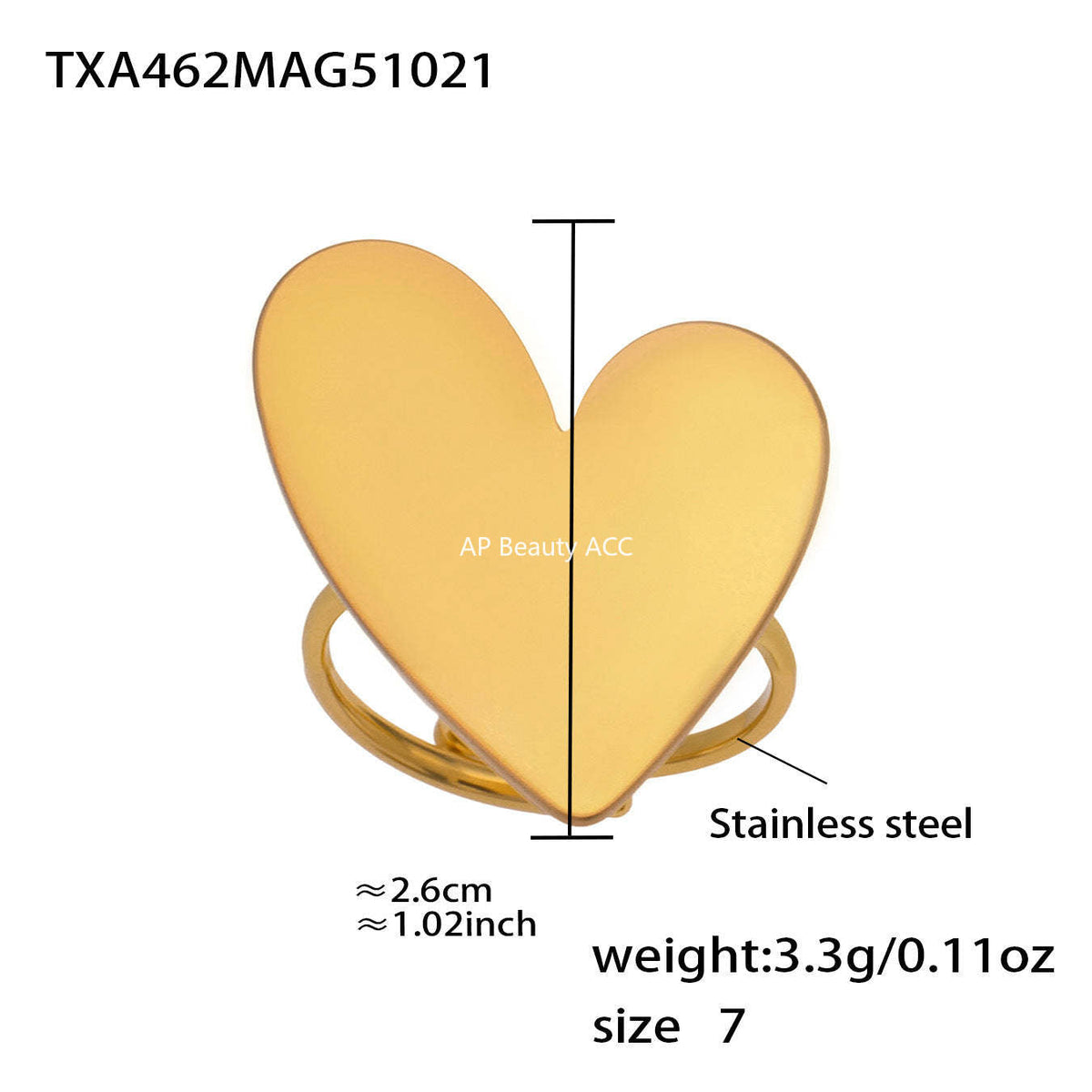 D관 - 스테인리스 18K 도금 비대칭 하트 디자인 목걸이 귀걸이 반지 [TXP462] 25.10-5