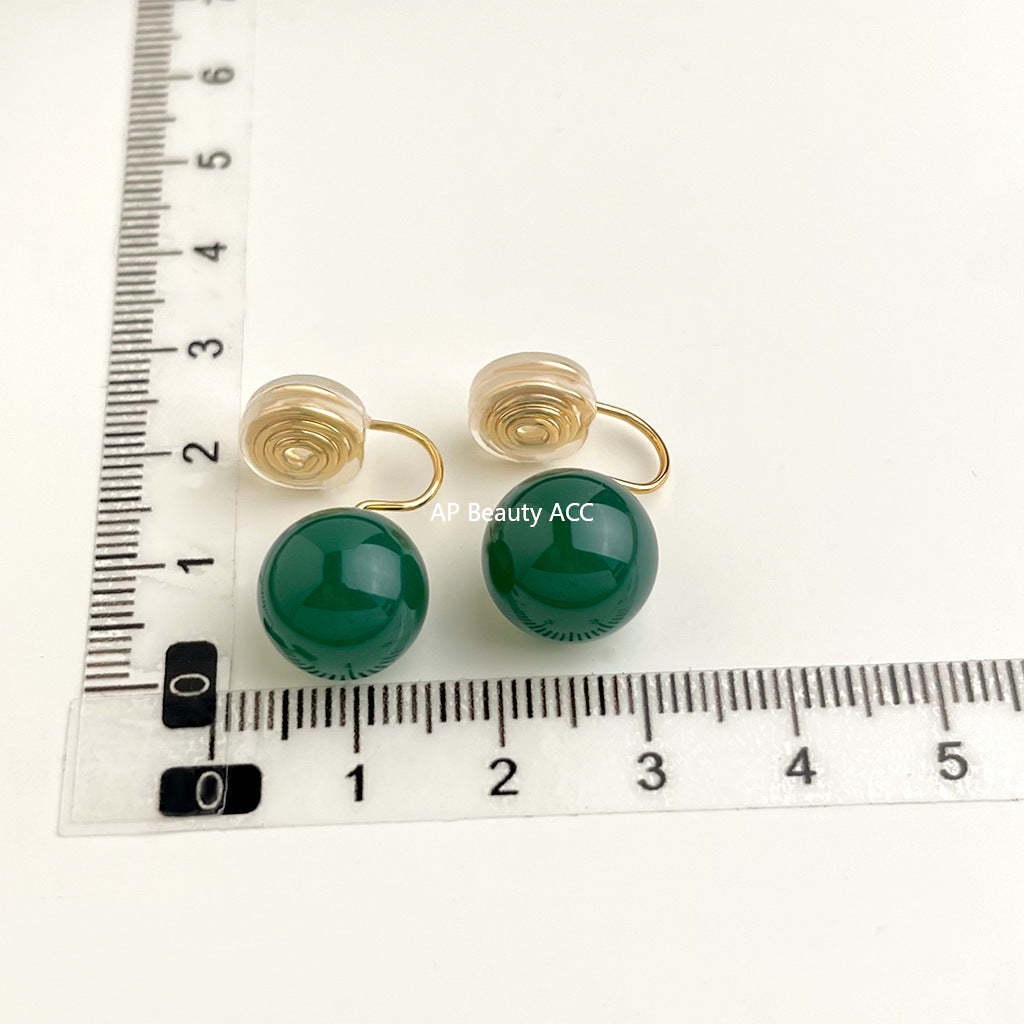 C관 - 18K 도금 에나멜 플라워 이어커프 귀걸이 [EJ0301S] 25.03-1