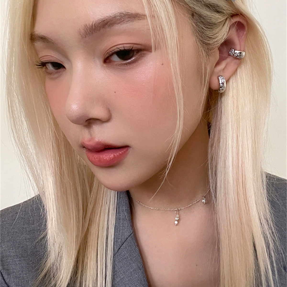 A관 - 큐빅 볼드 이어커프 귀걸이 [EJ-41] 25.10-3