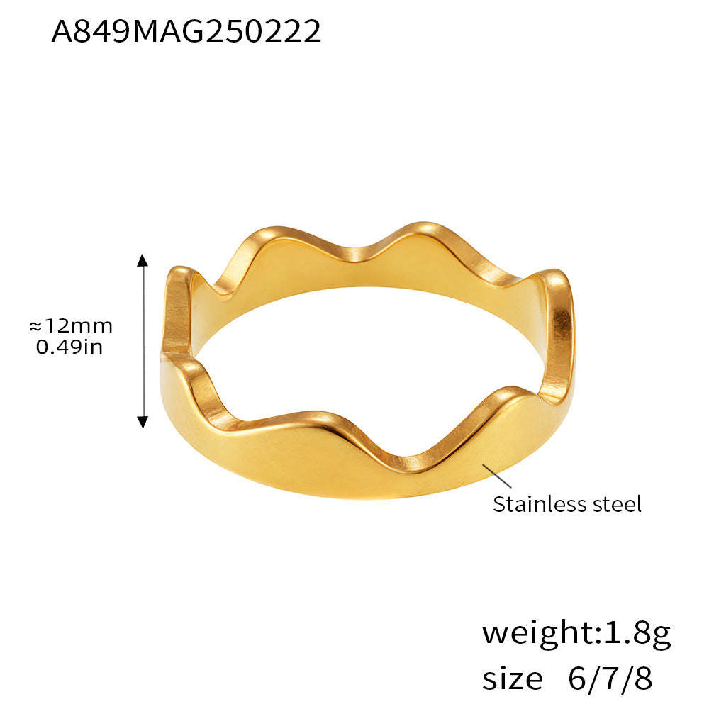 D관 - 18K PVD 도금 디자인 스테인리스 스틸 반지 [A849] 25.03-2